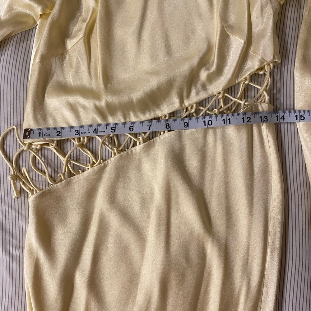 SHONA JOY BUTTER YELLOW ARIENZO ASSYMETRICAL
LONG SLEEVE GOWN MAXI DRESS SIZE 2 - Picture 12 of 14